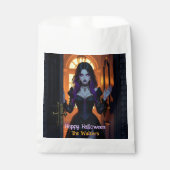 黒と紫の魔女ハロウィパーソナライズされたン フェイバーバッグ (正面)