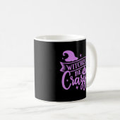 黒と紫のWitches Be Crazy コーヒーマグカップ (正面右)