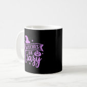 黒と紫のWitches Be Crazy コーヒーマグカップ (正面左)