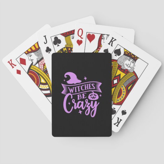 黒と紫のWitches Be Crazy トランプ (裏面)