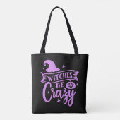 黒と紫のWitches Be Crazy トートバッグ (裏面)