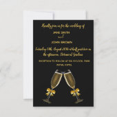 黒と結婚金ゴールド 招待状 (正面)