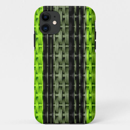 黒と緑のウィッカーのレトロなグラフィックデザイン Case-Mate iPhoneケース (裏面)