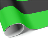 黒と緑のオーニングのストライプ ラッピングペーパー (ロールコーナー)