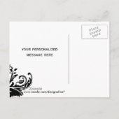 黒と緑のコンテンポラリーダマスク日付を保存 案内ポストカード (裏面)