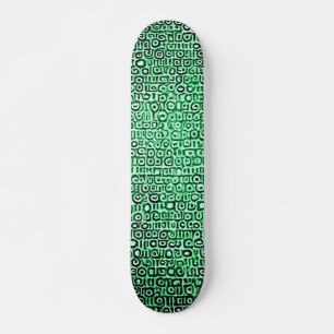 黒と緑のコンピュータコード#1 スケートボード