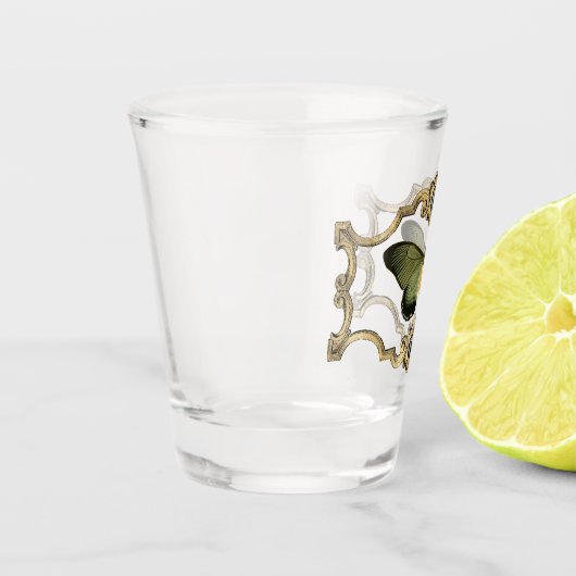黒と緑のゴシックの蝶 ショットグラス (左)