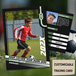 黒と緑のサッカープレイヤーグッズトレーディングカード コーリングカード