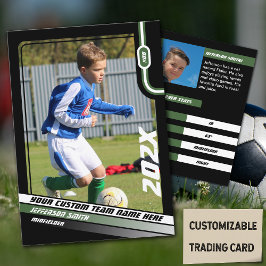 黒と緑のサッカープレイヤー トレーディングカード コーリングカード