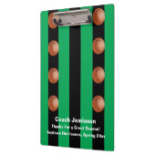 黒と緑のストライプ、バスケットボール・コーチ、名前、 クリップボード (左)