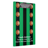 黒と緑のストライプ、バスケットボール・コーチ、名前、 クリップボード (右)