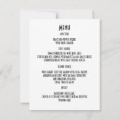 黒と緑のダマスク織のフォーマルな結婚式のメニュー 招待状 (裏面)