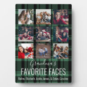 黒と緑のバッファローのプレイドパーソナライズされた9写真 フォトプラーク (正面)