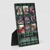 黒と緑のバッファローのプレイドパーソナライズされた9写真 フォトプラーク (側面)