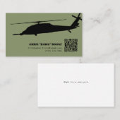 黒と緑のパベホークモダンヘリコプター 名刺 (正面/裏面)