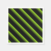 黒と緑のブレンド対角ストライプ線 スタンダードカクテルナプキン (正面)