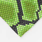 黒と緑のヘビ革 フリースブランケット (角)