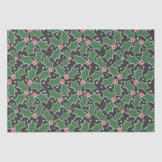 黒と緑のホリークリスマス 薄葉紙 (正面)