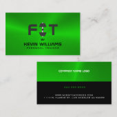 黒と緑のメタリック背景 名刺 (正面/裏面)