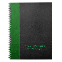 黒と緑のレザーのテクスチフェイクャ ノートブック