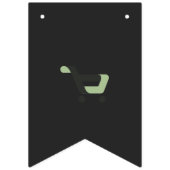 黒と緑のロゴとショッピングカート バンティングフラッグ (第3の旗)