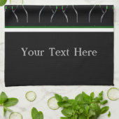 黒と緑のワインボトル バーまたはキッチンタオル キッチンタオル (折り畳み)