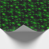 黒と緑の光のラッピング ラッピングペーパー (角)