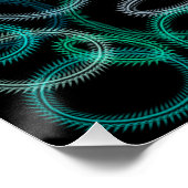 黒と緑の円パターン ポスター (コーナー)