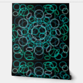 黒と緑の円パターン 壁紙