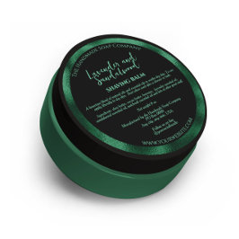 黒と緑の化粧品の瓶ラベルw成分 ラウンドシール