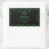 黒と緑の単語クラウド製品ラベルハート 長方形シール (バッグ)