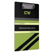 黒と緑の名前の追加イニシャル事務所 クリップボード (右)