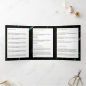 黒と緑の大理石サロンまたは製品パンフレット 三つ折りカード (内部)