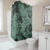黒と緑の大理石テクスチャパターン シャワーカーテン (インサイチュ)