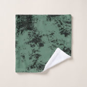 黒と緑の大理石テクスチャパターン バスタオルセット (ウォッシュタオル)