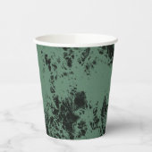黒と緑の大理石テクスチャパターン 紙コップ (左)