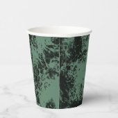 黒と緑の大理石テクスチャパターン 紙コップ (右)