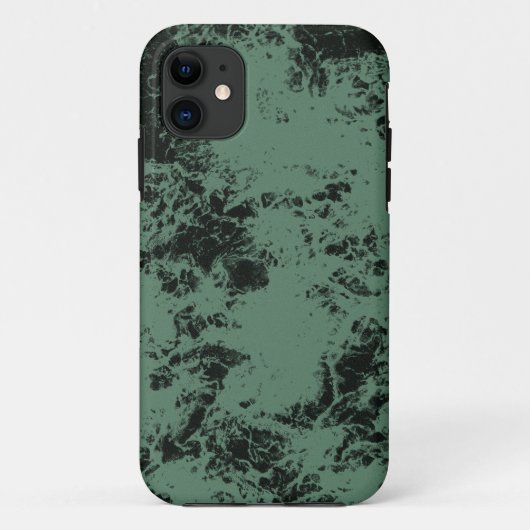 黒と緑の大理石テクスチャパターン Case-Mate iPhoneケース (裏面)