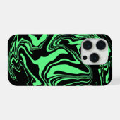 黒と緑の大理石 iPhoneケース (裏面横)