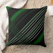 黒と緑の対角線のストライプ クッション (ブランケット)