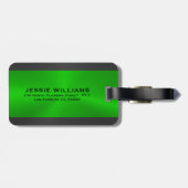 黒と緑の幾何学的デザインラゲージタグ ラゲッジタグ (裏面横)