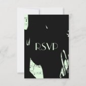 黒と緑の抽象芸術音楽RSVP wメニュー選択 出欠カード (裏面)