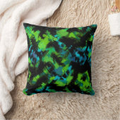 黒と緑の抽象芸術 クッション (ブランケット)