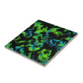 黒と緑の抽象芸術 タイル (側面)