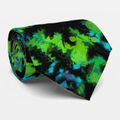 黒と緑の抽象芸術 ネクタイ (ロール)