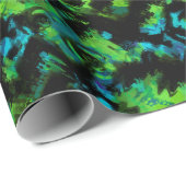 黒と緑の抽象芸術 ラッピングペーパー (ロールコーナー)
