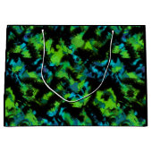 黒と緑の抽象芸術 ラージペーパーバッグ (正面)