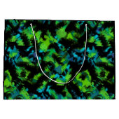 黒と緑の抽象芸術 ラージペーパーバッグ (裏面)