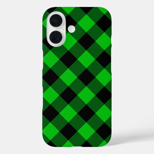 黒と緑の格子模様チェックiPhoneケース Case-Mate iPhoneケース (裏面)