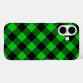 黒と緑の格子模様チェックiPhoneケース Case-Mate iPhoneケース (裏面 (横))